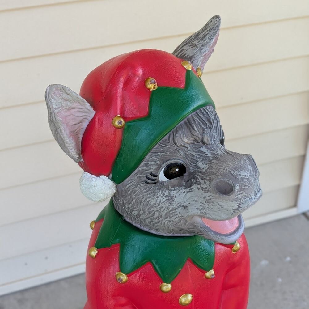2026 Home Depot Holiday Christmas Elf Donkey Blow Mold Light Up LED Brand New - Picture 5 of 9